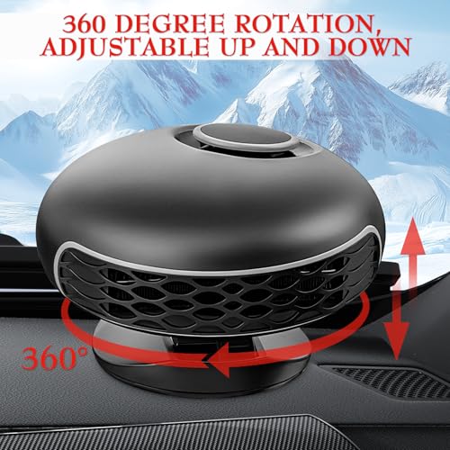 Showvigor Car Heater 12V Dual Heat & Cool, 150W Portable Car Heater Fan with 360° Rotatable Base, Quick Defrosting & Demisting for Windshield, Universal for Truck/SUV/Car - Image 3