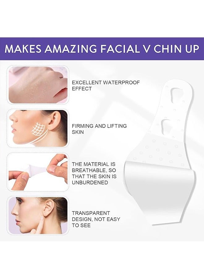 Face Lift Tape 3 Strips and Face Lifting Patch 40 Pieces, V-Shape Face and Neck Lifting Patch, Elasticity and Waterproof Instant Face Lifting Sticker, Hiding Facial Wrinkles and Lifting Saggy Skin - Image 4