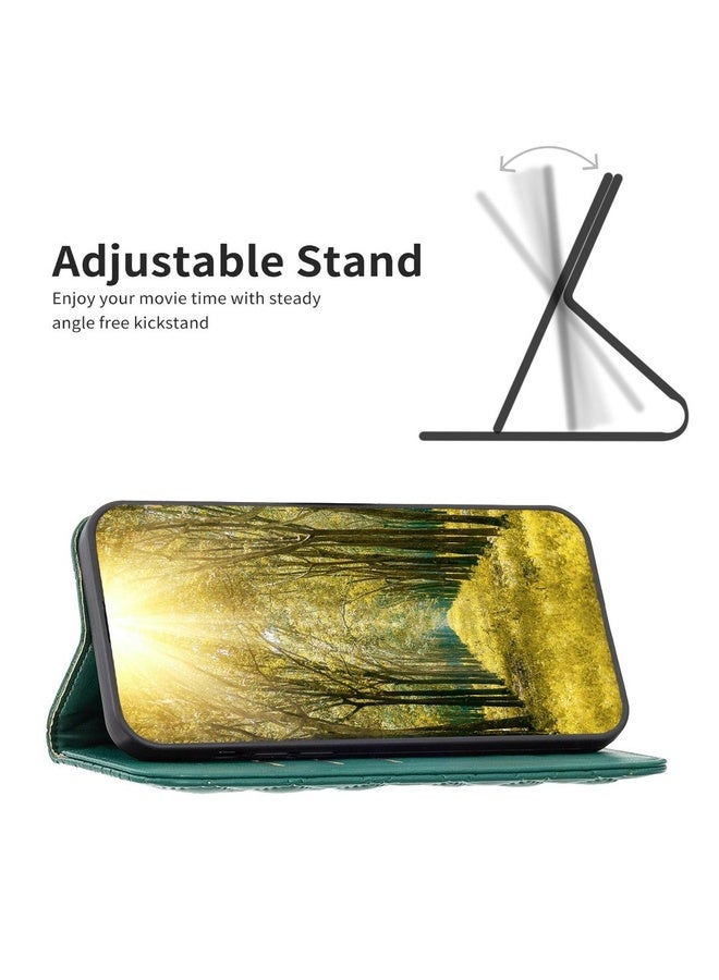 BURAQ Case Cover For Motorola Moto G85 Diamond Lattice Magnetic Leather Flip Phone Case(Green) - Image 5