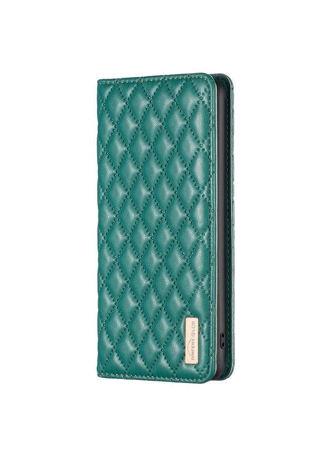 BURAQ Case Cover For Motorola Moto G85 Diamond Lattice Magnetic Leather Flip Phone Case(Green) - Image 3