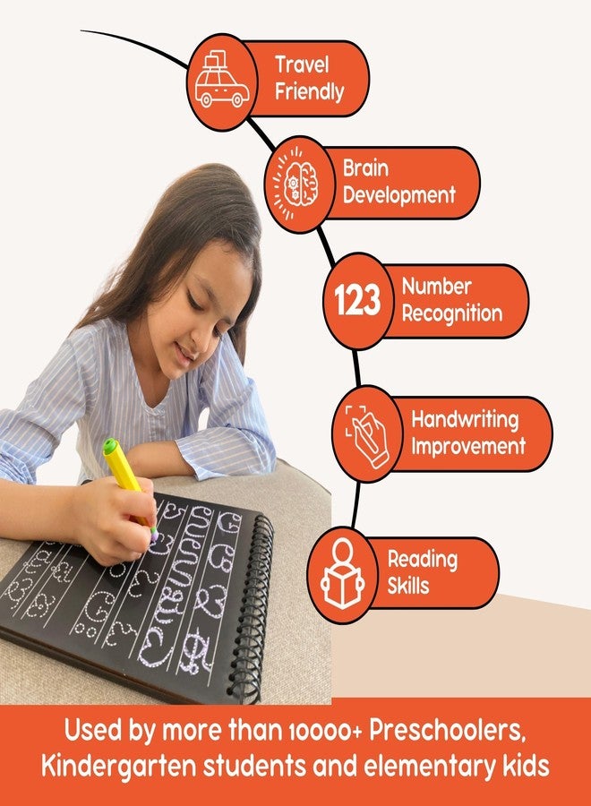 Berrybee لوحة الكتابة التمهيدية 8 في 1 من بيري بي، مستوحاة من منهج مونتيسوري | لوحة تتبع للأحرف، والحروف المتحركة، والحروف الساكنة، والأنماط | قابلة لإعادة الاستخدام لتدريب الكتابة اليدوية للأطفال من عمر 2 إلى 6 سنوات | تعليمية ومتينة (باللغة الكنادية) - Image 2