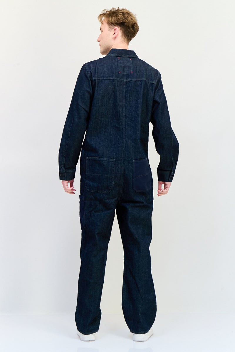 SALSA Men Long Sleeve Washed Jumpsuit, Navy - Image 2
