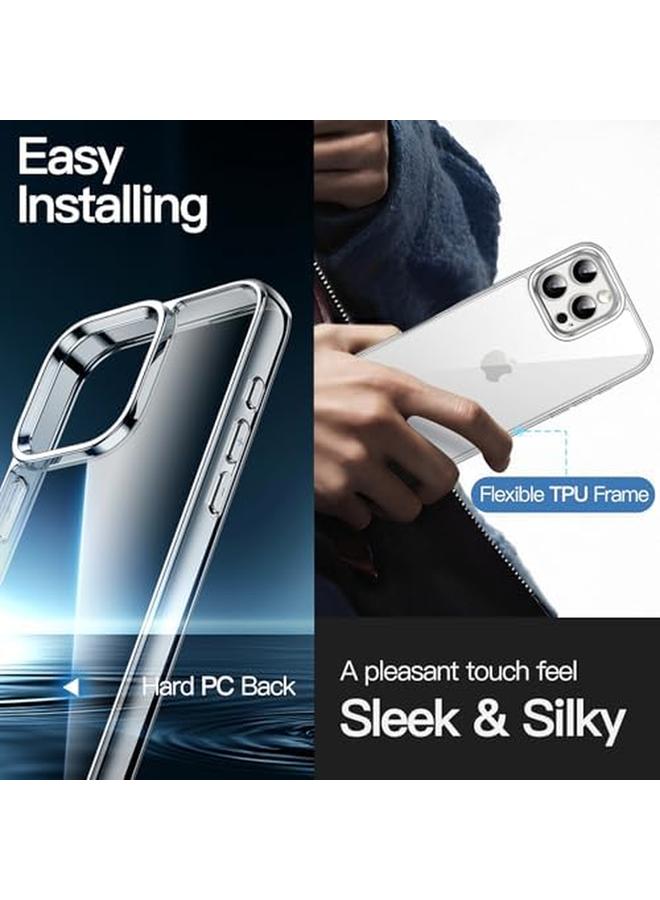 جي تيك جراب 5 في 1 لهاتف Iphone 16 Pro Max مقاس 6.9 بوصة مع قطعتين من واقيات الشاشة الزجاجية المقواة وواقيات عدسة الكاميرا، غطاء هاتف مقاوم للصدمات غير قابل للاصفرار وشفاف - Image 4