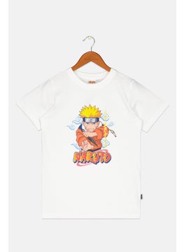 Naruto Kids Boy Crew Neck Short Sleeve Graphic Print T-Shirt, White  - Image 1