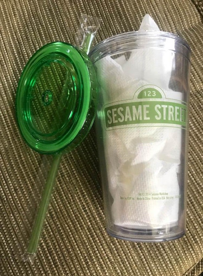 ICUP Oscar Have a Rotten Day Green Lid Plastic Cup with Straw, 16-Ounce, Clear - Image 3