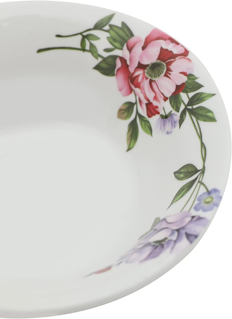 Abir Melamine Deep Round Bowl 13 CM / 5.12 INCH White Floral Design For Food Kitchen Use Outdoor & Restaurant Decorative Multi Purpose for Serving Soups Salads and Cereals Etc - Image 4
