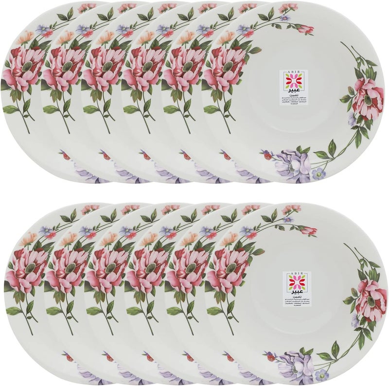 Abir Melamine Deep Round Bowl 13 CM / 5.12 INCH White Floral Design For Food Kitchen Use Outdoor & Restaurant Decorative Multi Purpose for Serving Soups Salads and Cereals Etc - Image 5