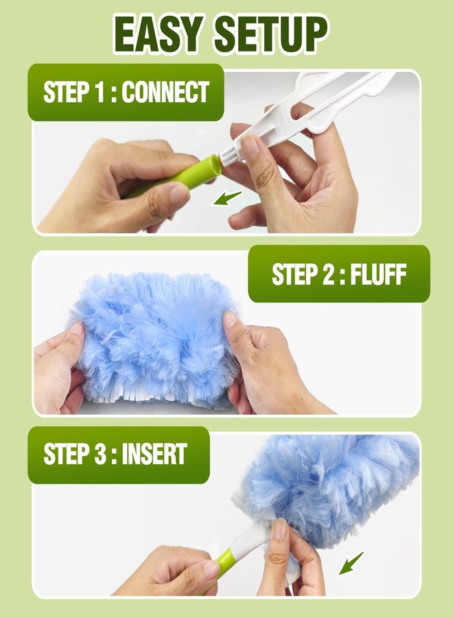 DALIPER Heavy Duty Duster Refills Compatible with Swiffer, Duster Kit with 30 PCS Refills & 1 Handle, 360° Dusters with 4X Microfibers for Dusting Ceiling Fans, Electronics, Furniture, Blinds - Image 5