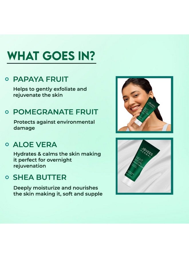 JOVEES Herbal Night Ritual Cream Moisturizer | Prevents Dark Spots | Reduces Fine Line | Skin Renewal & Rejuvenation | Nourishes & Hydrates Skin | Exfoliates |All Skin Types 100Ml - Image 4