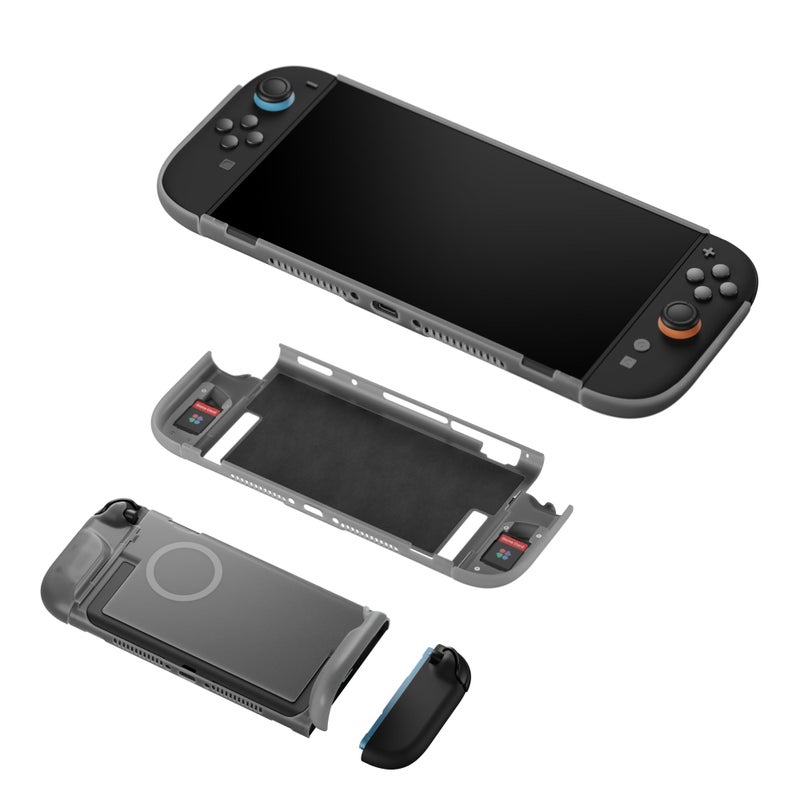 GENKI Force Field 2 with Travel Cover for Switch 2 - Minimalist Protective Case with Dockable Design, Magnetic Grips, and Stealthy Game Storage for Travel and Gaming - Image 1