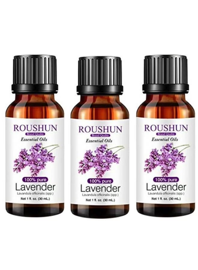 ROUSHUN 3 bottles of multi-colored lavender essential oil 30 milliliters  - Image 1