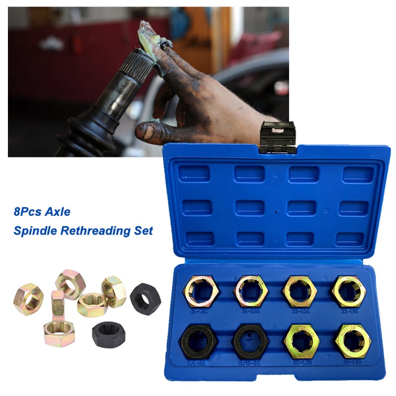Thread Repair Tools 8Pcs High-Quality Steel - Sturdy Durable Thread Restoration Kit for Automotive Axle Spindle Thread Repair - Image 3