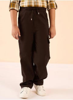 Stylo Bug Solid Drawstring Waist Cargo Pants by Styli  - Image 3
