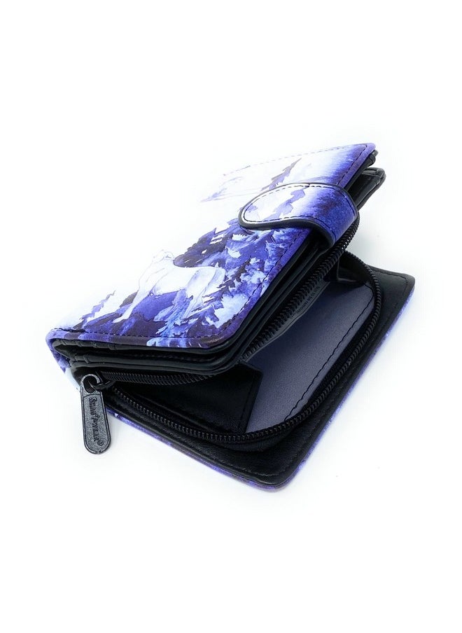 Shag Wear Mystic Wolves Stylish Small Animal Wallet For Women Vegan Faux Leather 4.5  - Image 4