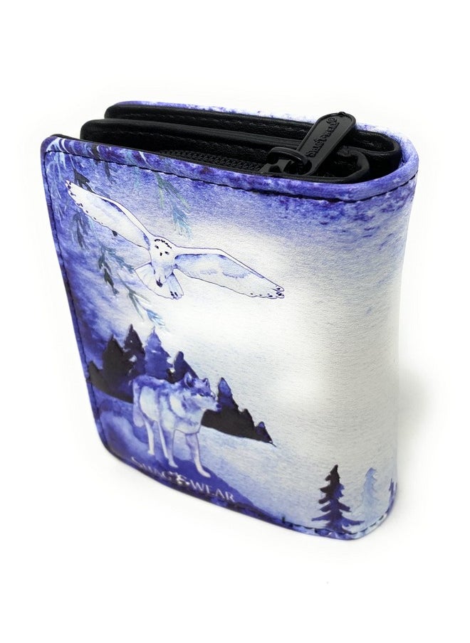 Shag Wear Mystic Wolves Stylish Small Animal Wallet For Women Vegan Faux Leather 4.5  - Image 2