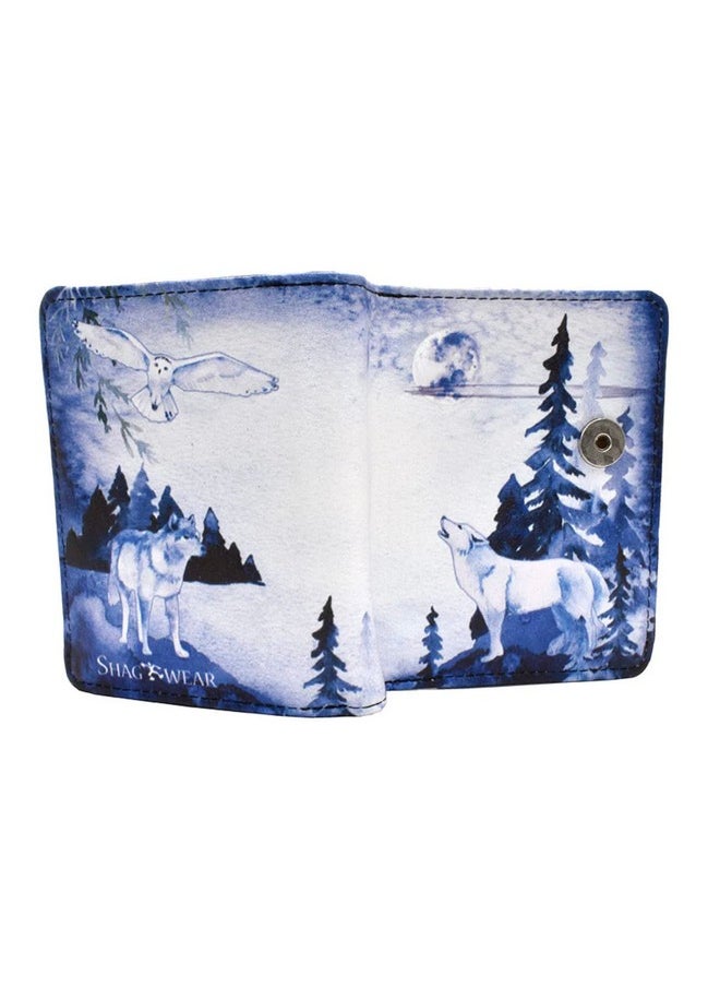 Shag Wear Mystic Wolves Stylish Small Animal Wallet For Women Vegan Faux Leather 4.5  - Image 3