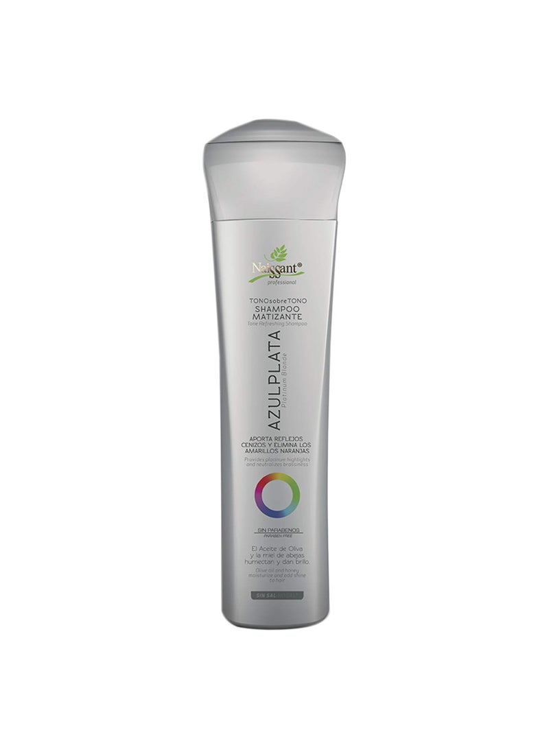 Naissant naissant Silver Ash Blonde Hair Blue Shampoo | Eliminates Brassiness | Neutralizes Yellow & Orange Tones | Paraben, Ammonia & Sulfate Free | Pro-Vitamin B5, Olive Oil & Honey (Azul Plata) 10.1 Fl Oz 