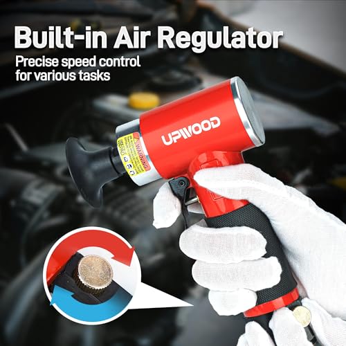 UPWOOD 3inch Air Sander Angle Grinder with Roll Lock Wheel Set, Pneumatic Polishing Tool with 41pcs 3-inch sanding discs - Image 4