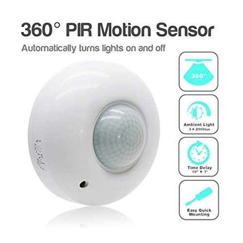 Sensky 360 Degree Ceiling Mount Occupancy Sensor, 110-240V PIR Motion Sensor Switch, High Sensitive Movement Detector Light Switch, Neutral Required(Max Detection Distance: 6 m) - Image 2