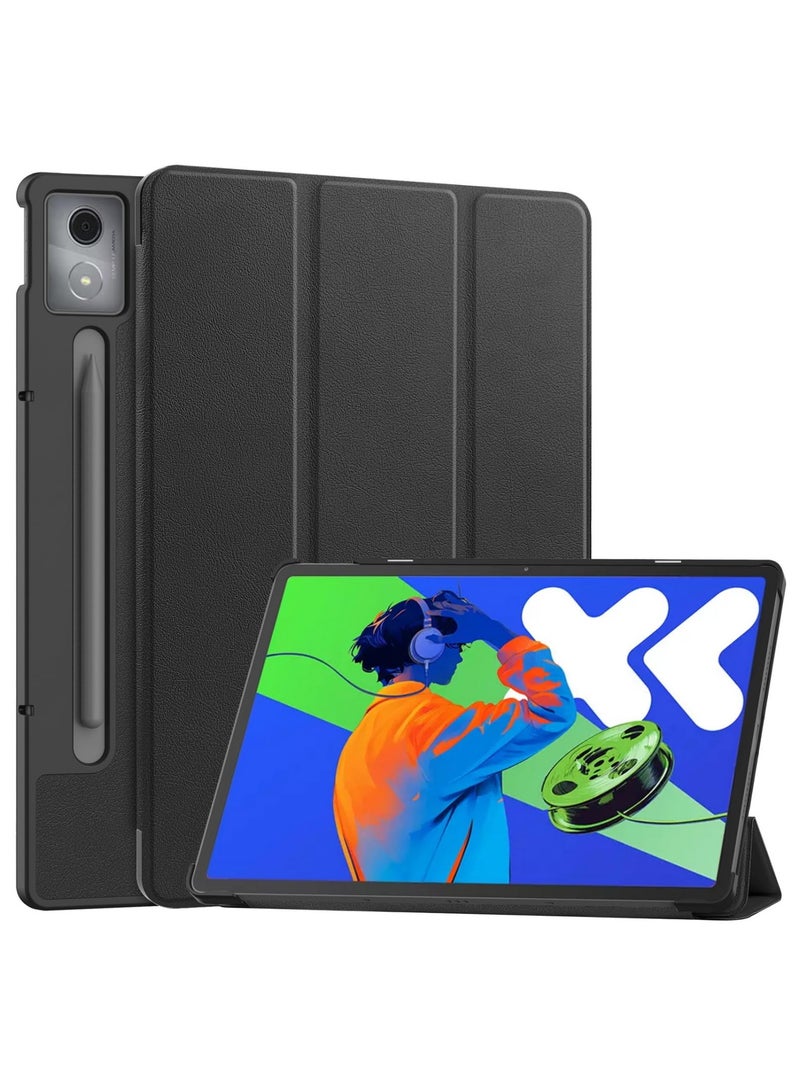 Case for Lenovo Idea Tab Pro 2025 12.7 Inch Folio Slim Smart Cover Lightweight Hard Shell Protective Case with Multi-Angle Stand (Black Case) - Image 1