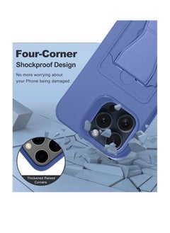 Wtech Silicone TPU With Card Holder Case Cover For Apple iPhone 15 Pro Max 2023 Blue  - Image 4