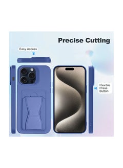 Wtech Silicone TPU With Card Holder Case Cover For Apple iPhone 15 Pro Max 2023 Blue  - Image 5