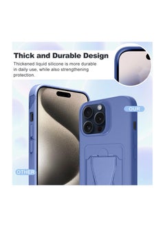 Wtech Silicone TPU With Card Holder Case Cover For Apple iPhone 15 Pro Max 2023 Blue  - Image 3