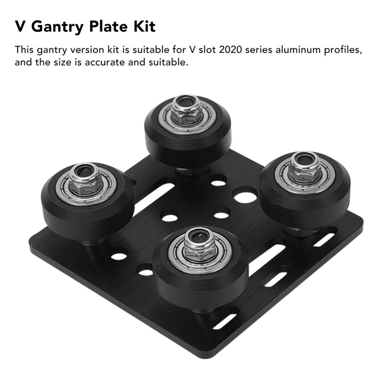 V Wheel Plate Pulley Kit Aluminum Alloy Low Friction V Style Slot Support Plate for CNC Machine Tool - Image 4