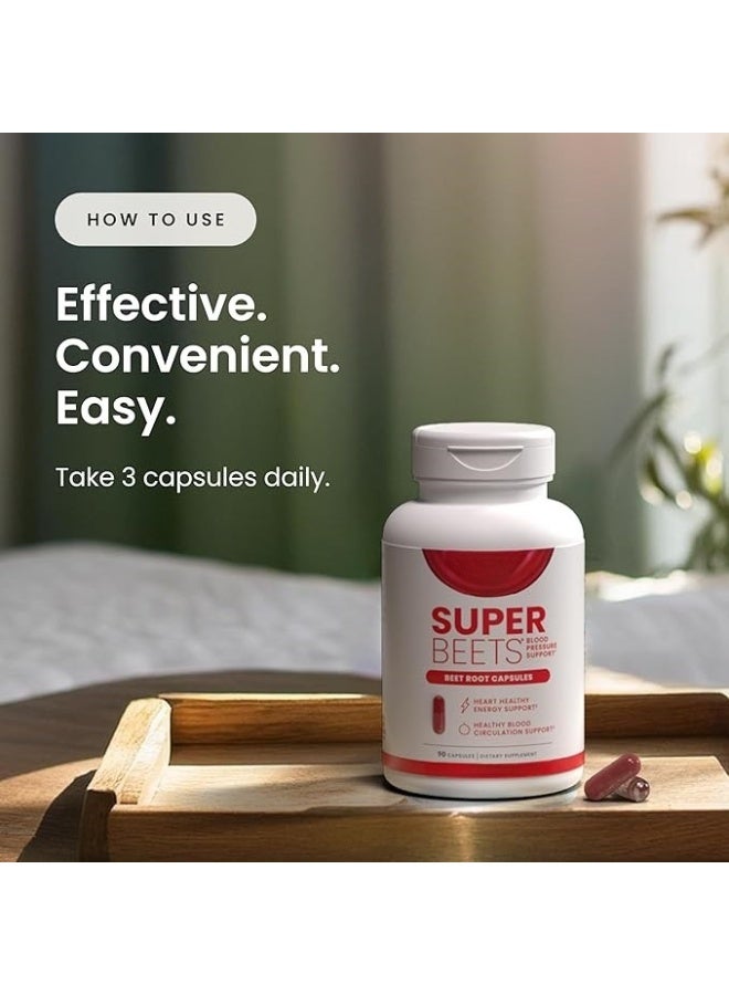 Day Wins SuperBeets Beet Root Capsules Quick Release 1000mg, Helps Support Nitric Oxide Production, Pressure, Heart Health, Contains Non-GMO Beetroot Powder, Studied Antioxidants 90 Capsules  - Image 2