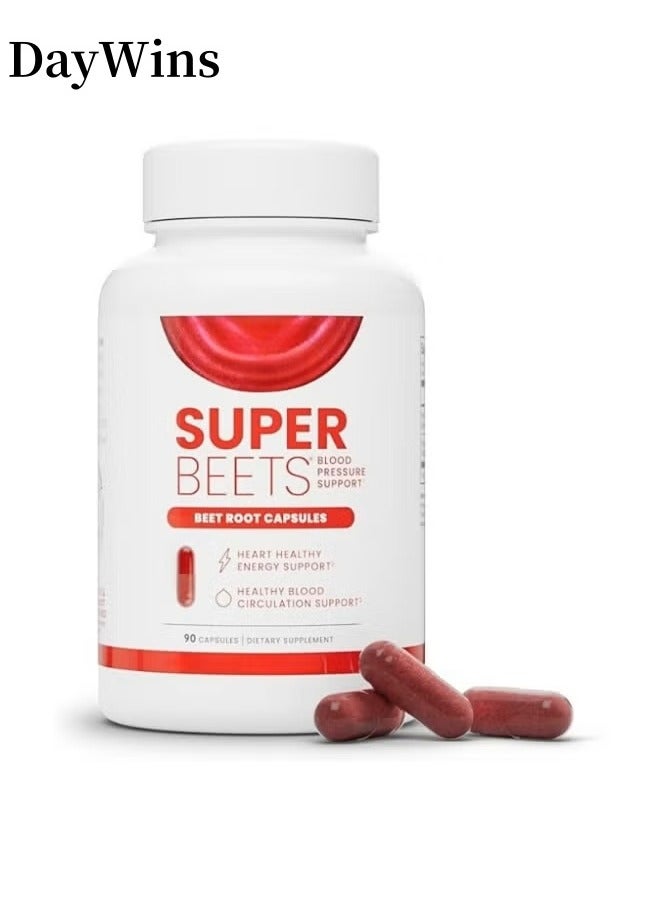 Day Wins SuperBeets Beet Root Capsules Quick Release 1000mg, Helps Support Nitric Oxide Production, Pressure, Heart Health, Contains Non-GMO Beetroot Powder, Studied Antioxidants 90 Capsules  - Image 1