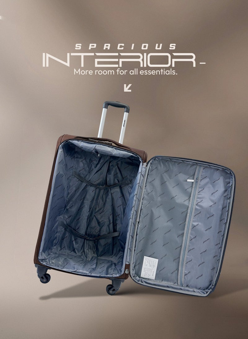 VIPTOUR 4PCS Fabric Luggage Set Durable Travel Suitcase with Spinner Wheels - Image 5