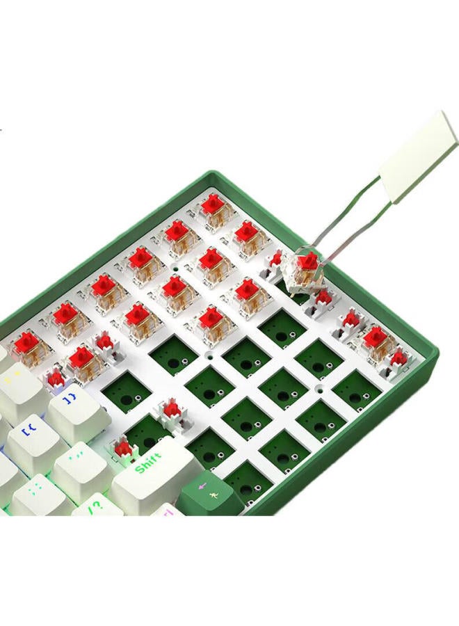 B.O.W لوحة مفاتيح ميكانيكية سلكية B.O.W Hangshi G100، لوحة مفاتيح قابلة للتخصيص للألعاب الإلكترونية، لوحة مفاتيح بإضاءة خلفية ملونة مختلطة للمكتب والمنزل، مفتاح أبيض وشاي أخضر - Image 2