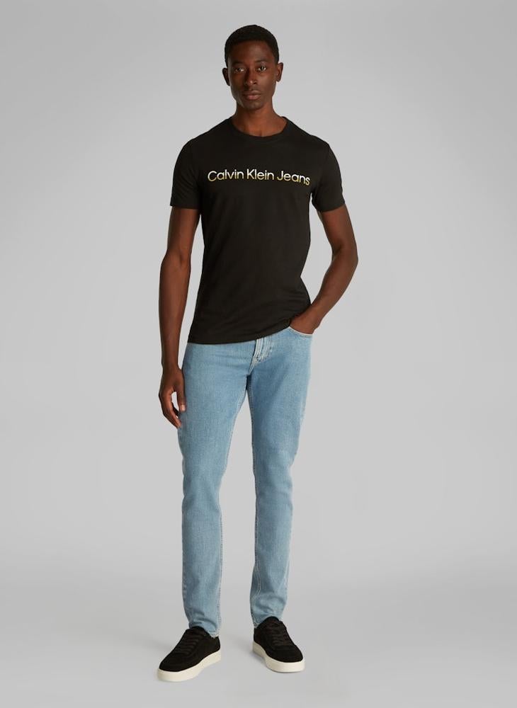 Calvin Klein Jeans Logo Print Crew Neck T-Shirt  - Image 4