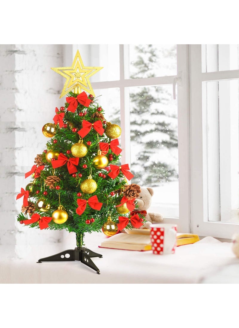 Lazybeee LAZYBEEE Artificial Mini Christmas Tree 24inch Small Christmas TreeTabletop Xmas Tree with Ornaments for Christmas Decorations  - Image 3