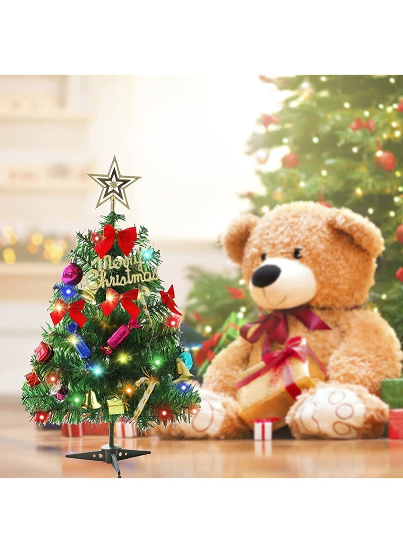 Lazybeee LAZYBEEE Artificial Mini Christmas Tree 24inch Small Christmas TreeTabletop Xmas Tree with Ornaments for Christmas Decorations  - Image 4
