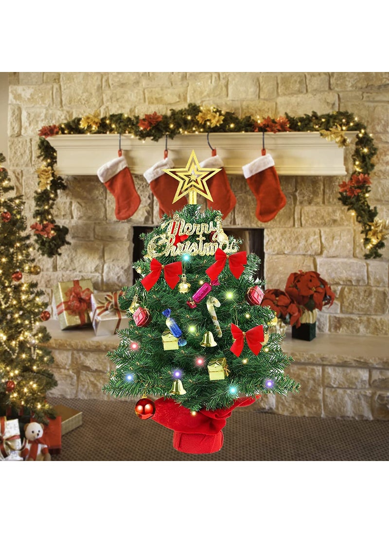 Lazybeee LAZYBEEE Artificial Mini Christmas Tree 24inch Small Christmas TreeTabletop Xmas Tree with Ornaments for Christmas Decorations  - Image 5