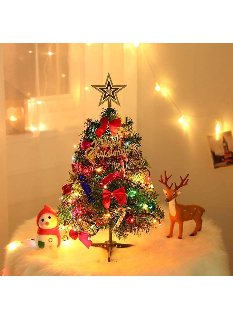 Lazybeee LAZYBEEE Artificial Mini Christmas Tree 24inch Small Christmas TreeTabletop Xmas Tree with Ornaments for Christmas Decorations  - Image 1