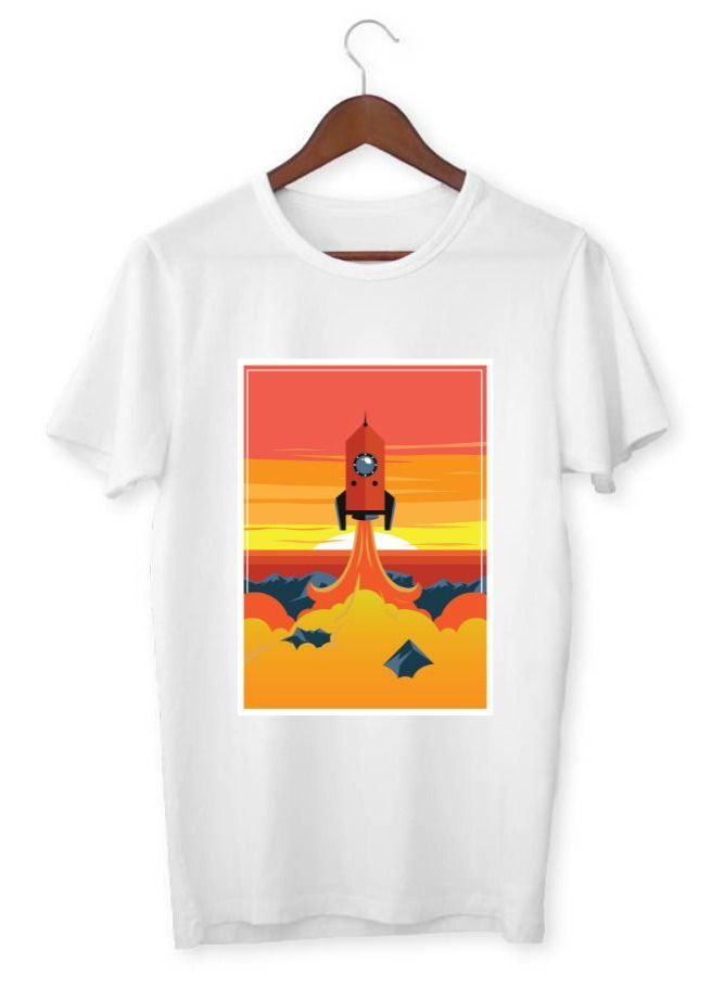 LOUD UNIVERSE Men's Printed T-shirt Fiery Rocket