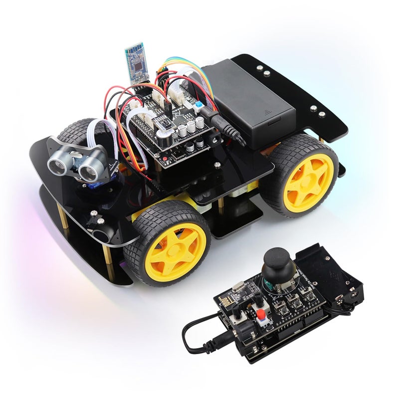 Freenove 4WD Car Kit with Remote Compatible with Arduino IDE Line Tracking Obstacle Avoidance Wireless Control App Ultrasonic Sensor Motor Servo - Image 2