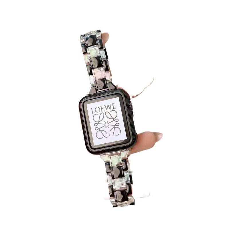 AD سوار ساعة ذكية سوار راتنج متوافق مع Apple Watch بملاءمة قابلة للتعديل وحزام بديل للاستخدام اليومي باللون #1 قابل للتعديل - Image 4