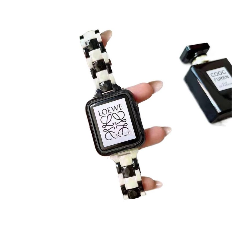 AD سوار ساعة ذكية سوار راتنج متوافق مع Apple Watch بملاءمة قابلة للتعديل وحزام بديل للاستخدام اليومي باللون #1 قابل للتعديل - Image 5
