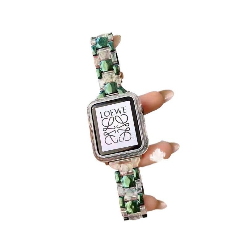 AD سوار ساعة ذكية سوار راتنج متوافق مع Apple Watch بملاءمة قابلة للتعديل وحزام بديل للاستخدام اليومي باللون #1 قابل للتعديل - Image 3