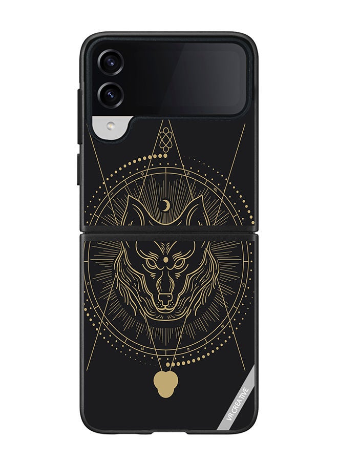 VR CREATIVE Protective Case Cover For Samsung Galaxy Z Flip4 Wolf Totem Design Multicolour - Image 1