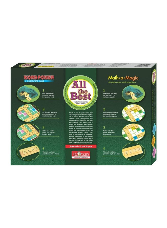 Toymate All The Best - A 2 in 1 Smart Brain Board Games Scrabble Crossword WordPower & Mental Math Math-A-Magic for 6+ Kids & Adults - Image 5