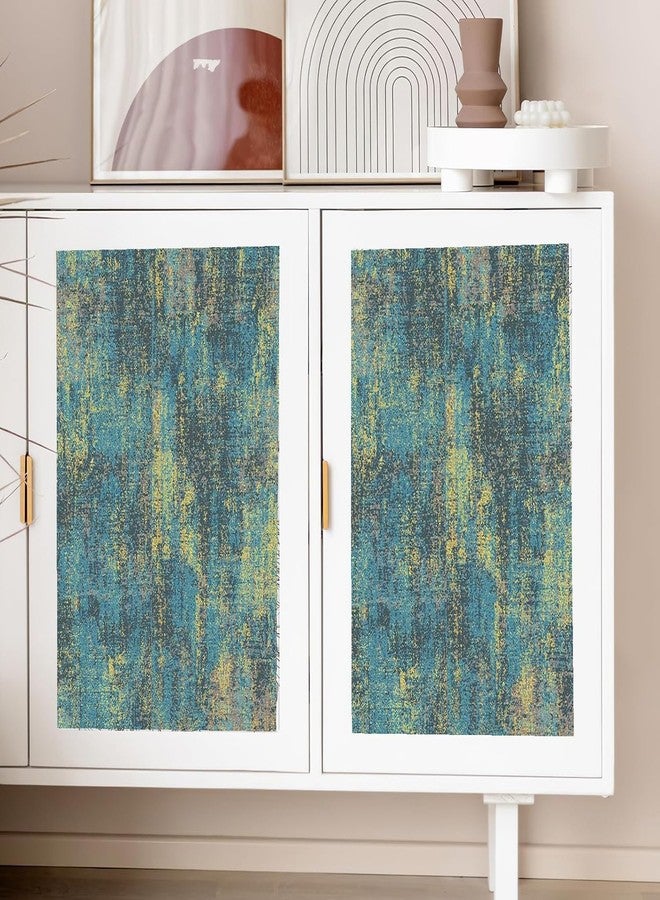 WY-BSO Vintage Metallic Drawer Liners for Kitchen Cabinets,Vinyl Film Decorative Shelf Paper for Bedroom Dresser Sticker (Blue, 17.3 inch x 118 inch) - Image 4