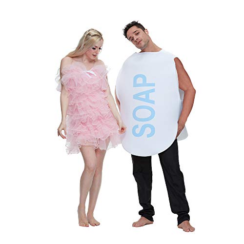 EraSpooky Couples Soap and Loofah Costume Adult Funny Halloween Party Couple Costumes Set - Image 5