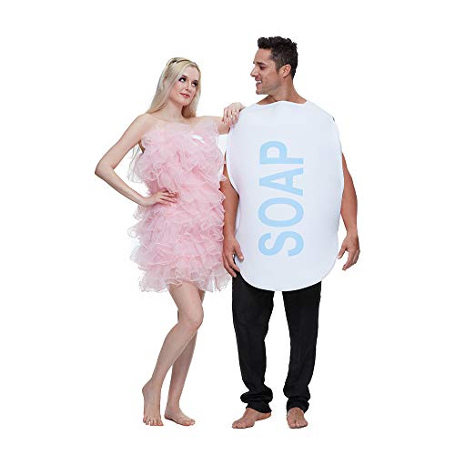EraSpooky Couples Soap and Loofah Costume Adult Funny Halloween Party Couple Costumes Set - Image 3