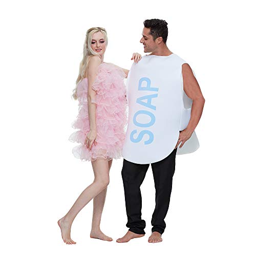 EraSpooky Couples Soap and Loofah Costume Adult Funny Halloween Party Couple Costumes Set - Image 4