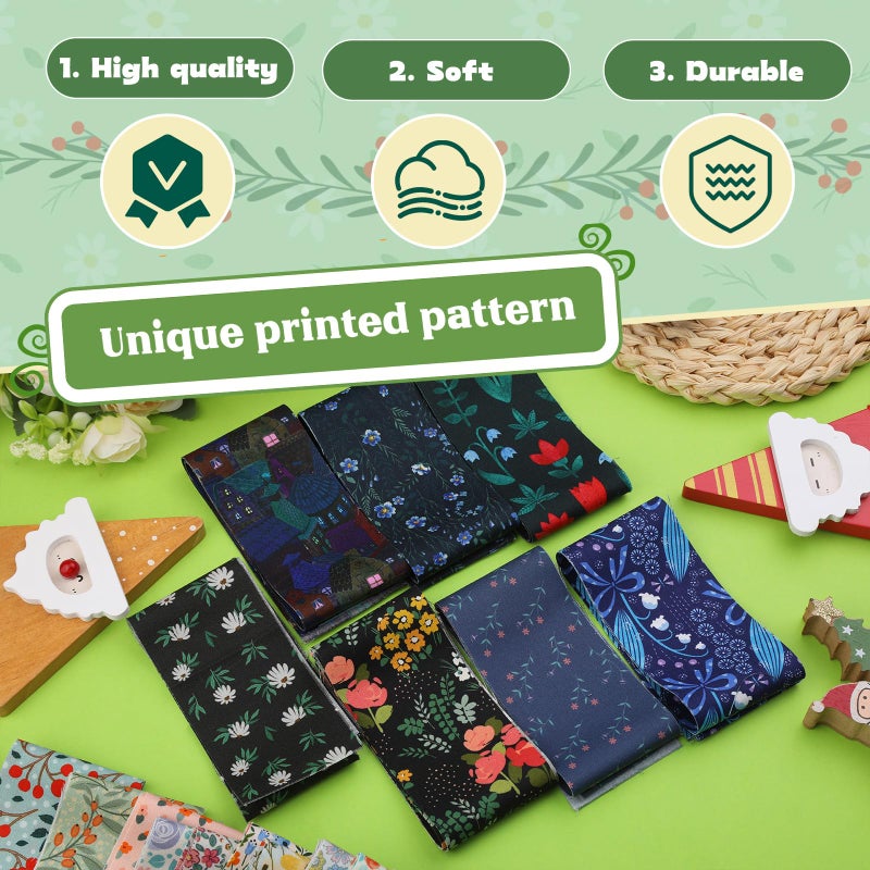 ZMAAGG Multicolor Cotton 100% Floral Fabric Strip Bundle, 32 Pcs, 39.3" x 2.44" Roll, Suitable for Quilting, Crafts, DIY Projects - Image 5