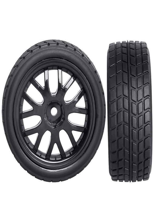 CrazyHobby Pre-Glued OD 2.56" 12mm Hex Wheels Rims & Rubber Tires 26mm for 1/10 Scale On Road Racing Car Drift RC Touring Car, Set of 4 (Color D) - Image 2